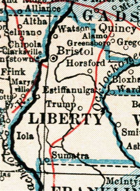Map Of Liberty County Florida 1921
