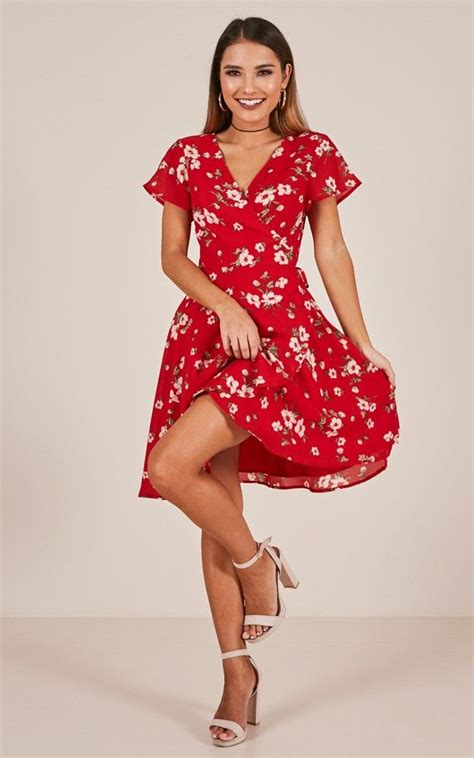 Red Floral Dress Outfit Red Dress Casual Red Floral Dress Casual