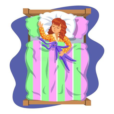 Sleeping Girl Illustration Her Bedroom Stock Illustrations 294