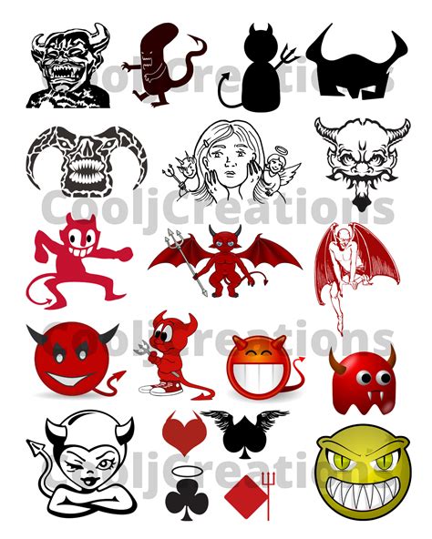 Devils Clip Art Devil Emojis Devil Images Devil Icons For Etsy Uk