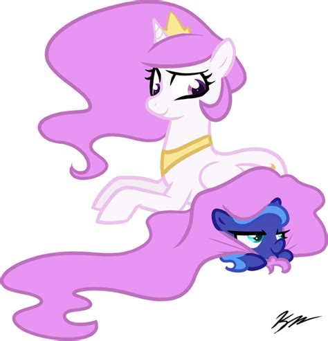 Pink Haired Filly Celestia And Filly Luna