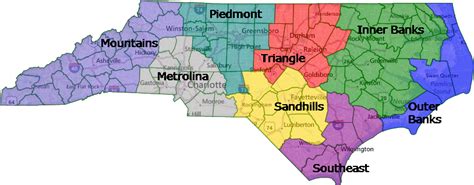 Regions Of North Carolina Maps On The Web