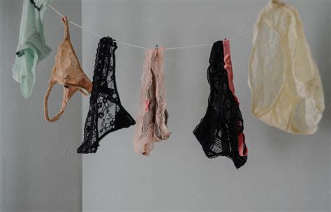 Variety Of Panties And Underwear Hanging From Clothes Line By Stocksy
