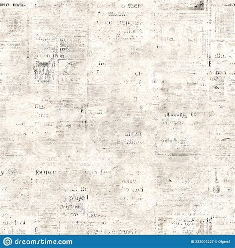 Newspaper Seamless Pattern With Old Vintage Unreadable Paper Texture
