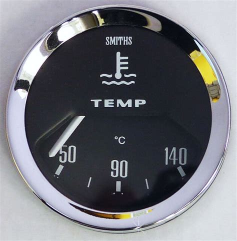 Smiths Classic Car Water Temperature Gauge Chrome Bezel And Black Face
