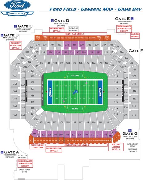 Seating Maps | Ford Field