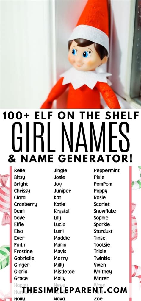100 Girl Elf On The Shelf Names In Alphabetical Order And Free Printable