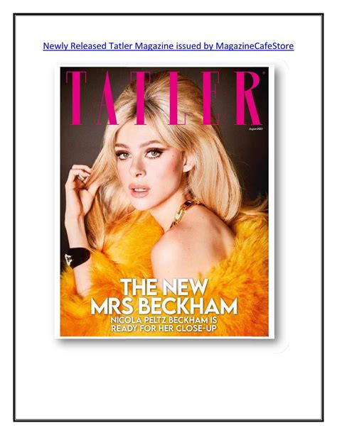 Newly Released Tatler Magazine Issued By Magazinecafestore By Magazine