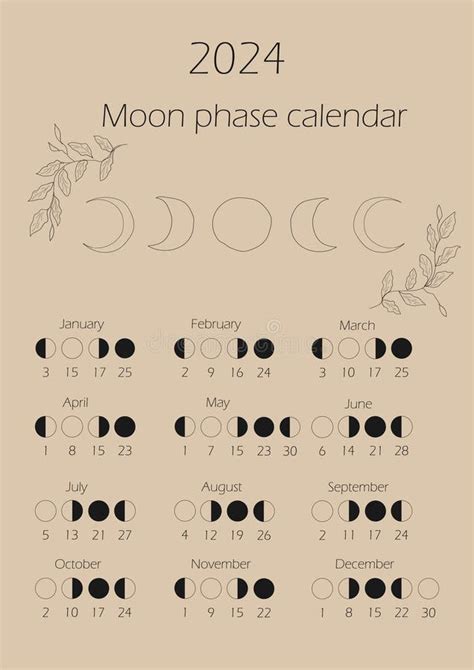 Moon Calendar 2024 Stock Illustrations 329 Moon Calendar 2024 Stock