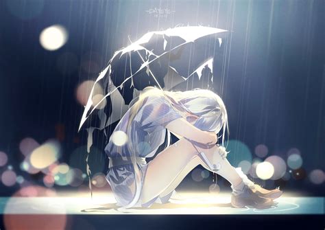 Best drawing of sad cartoon boy alone pictures. Wallpaper : sad, rain, crying, umbrella, anime girls ...