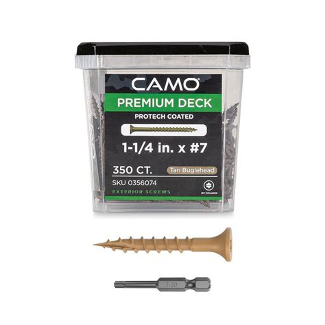 Camo 1 14 In 7 Protech Tan Premium Star Drive Bugle Head Deck Screws