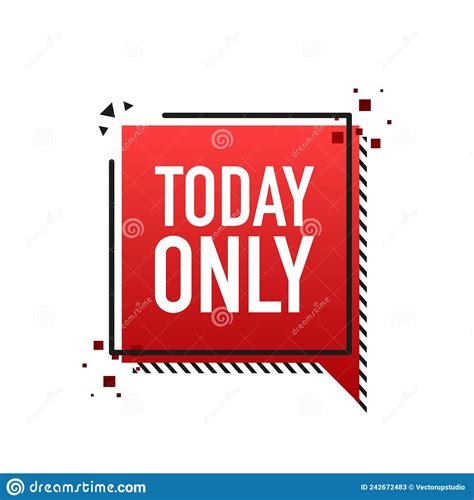 Red Banner With Today Only Sign Vector Illustration Stock Vector