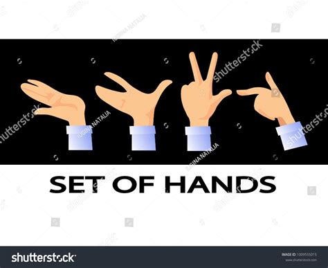 Gestures Hands Set Vector Illustration Stock Vector Royalty Free