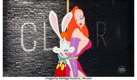 who framed roger rabbit roger and jessica rabbit production cel and photo background walt