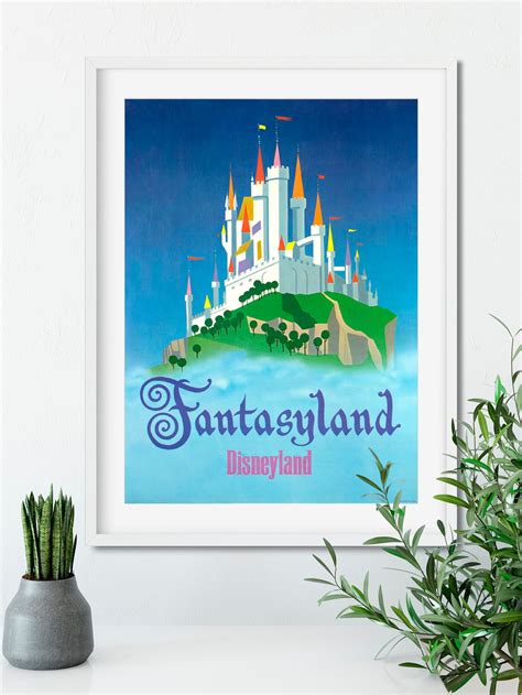 Fantasyland Disney Attraction Poster Disneyland Vintage Etsy