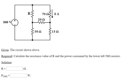 Solved The Circuit Shown Above Calculate The Resistance