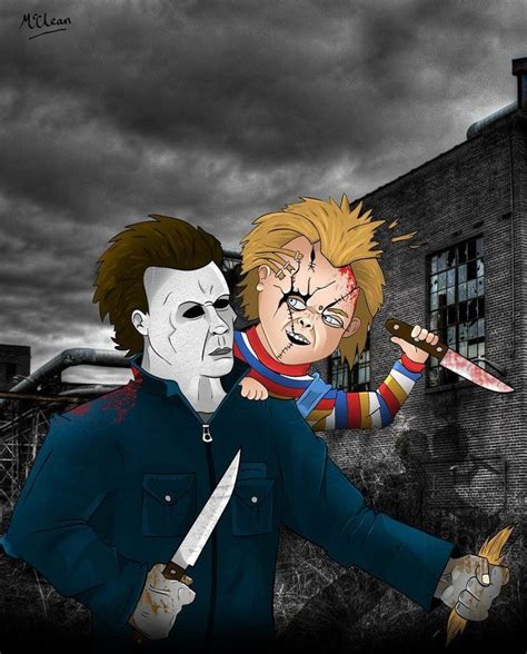 Michael Myers Vs Chucky Horror Movie Art Michael Myers Halloween
