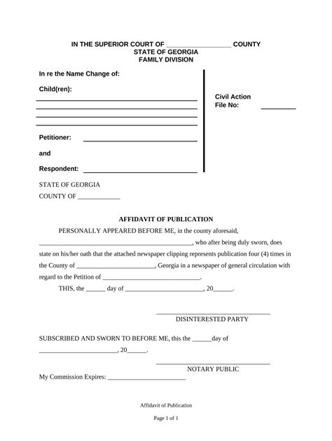 Georgia Affidavit Form Fill Out And Sign Printable Pdf Template