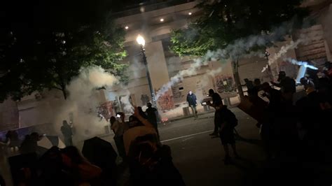 Federal Officers Deploy Tear Gas On Portland Protesters Youtube