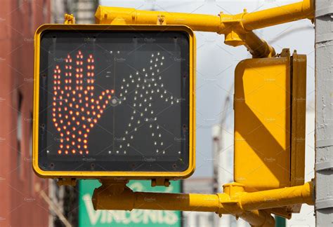 New York Traffic Light Pedestrian S Stock Photos ~ Creative Market