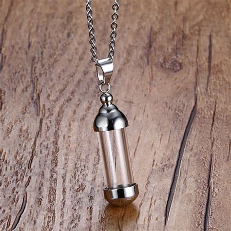 Perfume Bottle Chain Necklaces And Pendants 43 3mm Stainless Steel Glass Pendants Women Jewelry