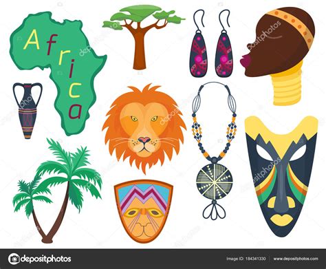 Africa Vector Icons Jungle Tribal And Maasai Ethnic African Woman