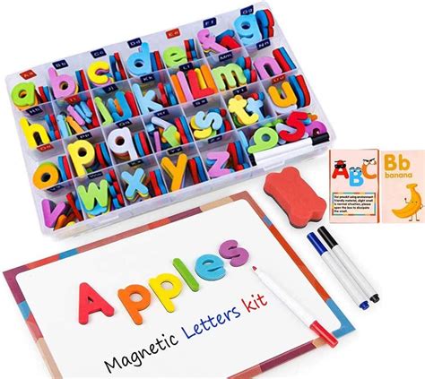 Classroom Magnetic Letters Kit 222 Pcs With Double Side Magnet Board