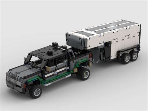 Lego Moc Ford F 350 Dually Pickup Truck Drw With Horse Trailer42078