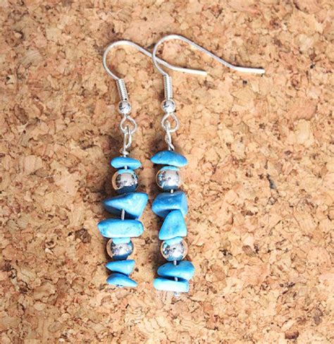 Magnesite And Silver Drop Earrings Blue And By Rhiannonrosejewels