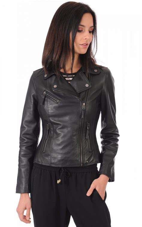 Womens Leather Jacket Handmade Motorcycle Solid Lambskin Leather Coat