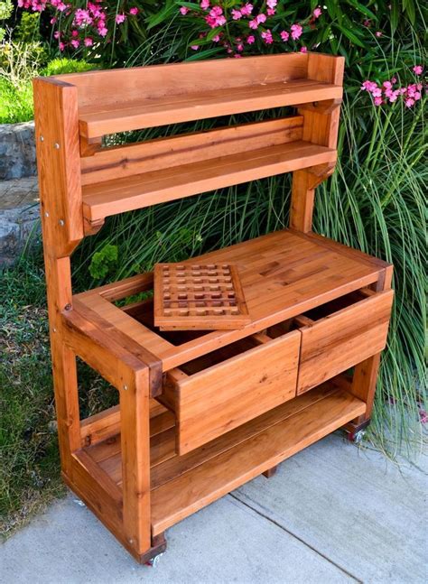 Charming Outdoor Garden Potting Table Design Potting Bench Plans