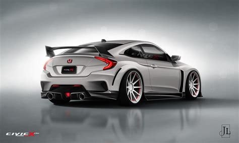 2017 Honda Civic Coupe Rendered In Vanilla And Super Hot Type R Flavors
