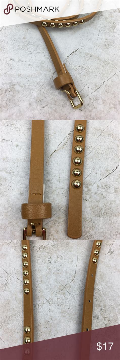 3d viewer is not available. Studded skinny belt-golden tan-xl | Golden tan, Skinny ...