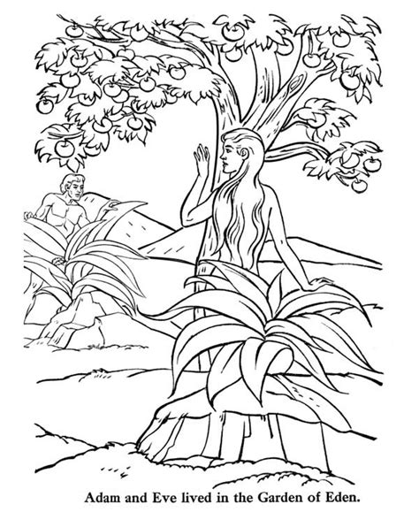 Adam And Eve Lived In The Garden Of Eden Coloring Page Netart