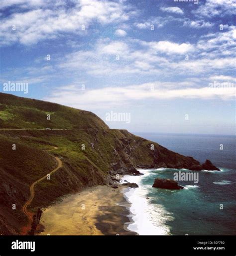 Oceanside Cliffs Of Big Sur Stock Photo Alamy