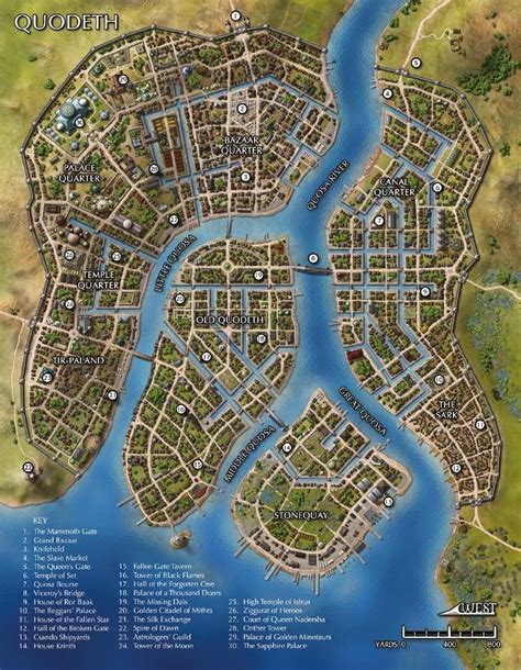 Map Of The City Of Quodeth Fantasy Map Making Fantasy City Map