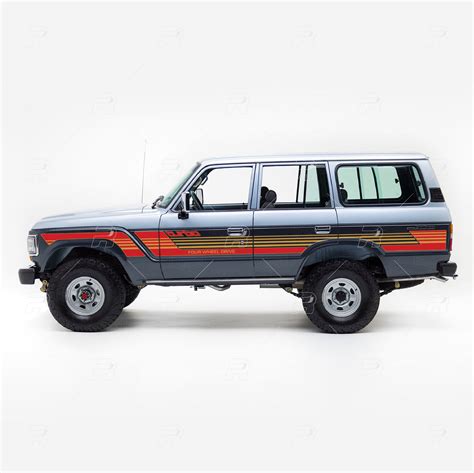 toyota 60 series land cruiser red facelift decal recal decals