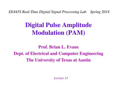 Ppt Digital Pulse Amplitude Modulation Pam Powerpoint Presentation