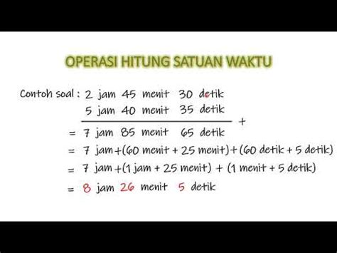 Operasi Hitung Satuan Waktu Part Ok By Af Youtube