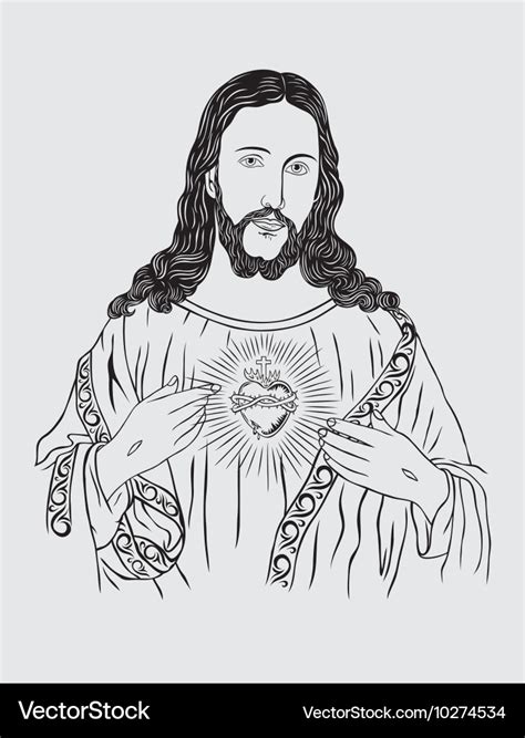 Sacred Heart Of Jesus Royalty Free Vector Image