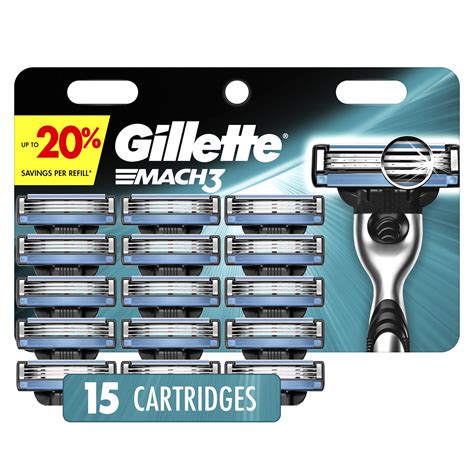 gillette mach3 razor blade refills for men 15 count