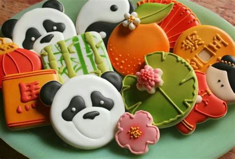 As with chinese new year activities and decorations, the dishes are created to give blessings for the next year. Oriental themed cookies | Bear cookies, Chinese new year cookies, Cookie decorating