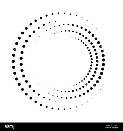 Dot Circle Pattern Vector Halftone Circular Burst Dot Halftone Round