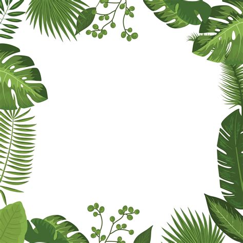 tropical design border frame template green jungle palm tree leaves my xxx hot girl
