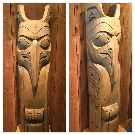 Frances Horne Jr Coast Salish Raven Totem Totem Pole Art