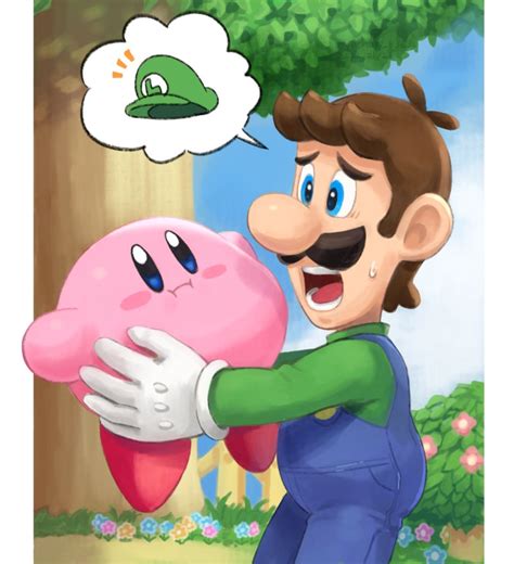 Luigi And Kirby Mario Fan Art 44531550 Fanpop