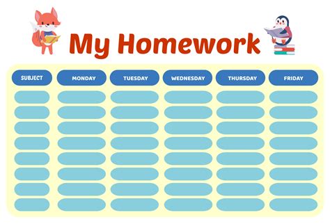 4 Best Images Of Homework Completion Chart Printable Kids Homework