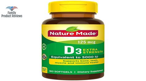 Nature Made Vitamin D3 5000 Iu Ultra Strength Softgels Value Size 180