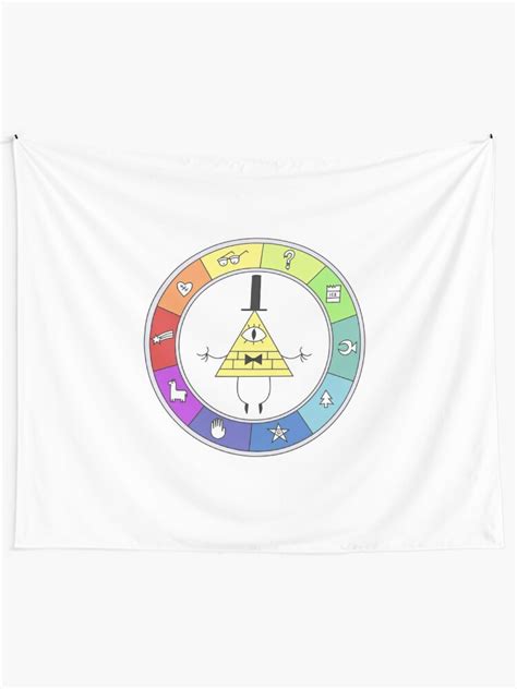 Rainbow Bill Cipher Wheel Tapestry For Sale By Skullnuku Redbubble