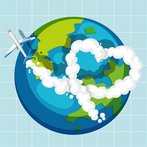 An Airplane Flying Over The Globe 594885 Vector Art At Vecteezy